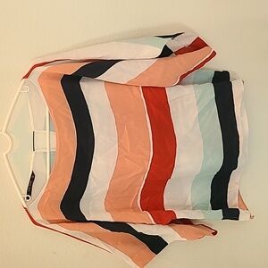 Zara Sheer Striped Multicolor Top Size Small